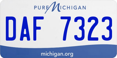 MI license plate DAF7323