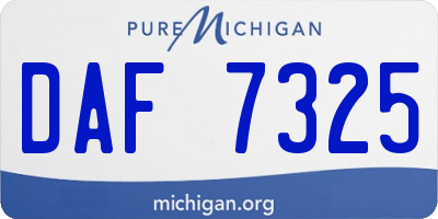 MI license plate DAF7325