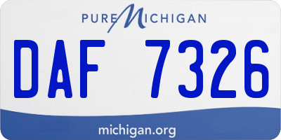 MI license plate DAF7326