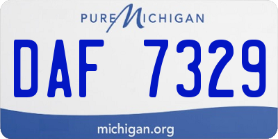MI license plate DAF7329