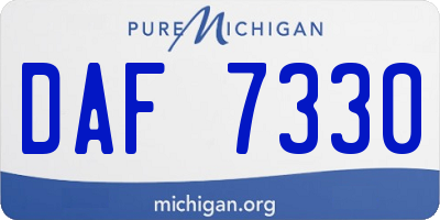 MI license plate DAF7330