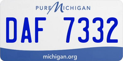 MI license plate DAF7332