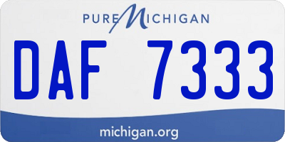 MI license plate DAF7333