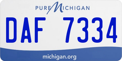 MI license plate DAF7334