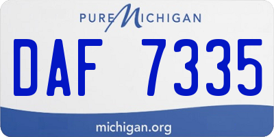 MI license plate DAF7335