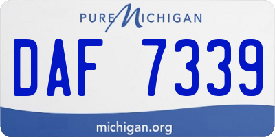 MI license plate DAF7339