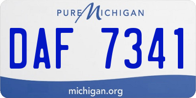 MI license plate DAF7341