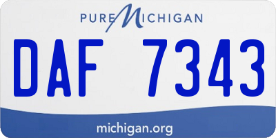 MI license plate DAF7343