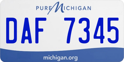 MI license plate DAF7345