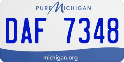 MI license plate DAF7348