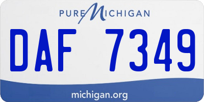 MI license plate DAF7349