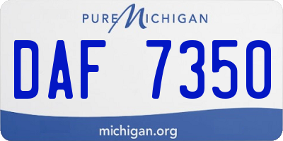 MI license plate DAF7350