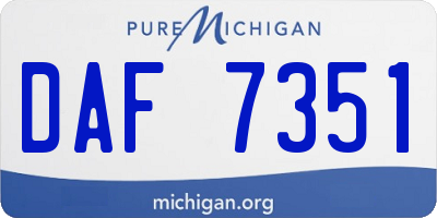 MI license plate DAF7351