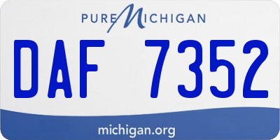 MI license plate DAF7352