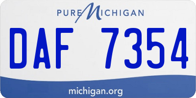 MI license plate DAF7354