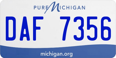 MI license plate DAF7356