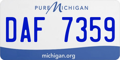 MI license plate DAF7359