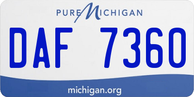 MI license plate DAF7360