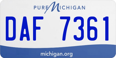 MI license plate DAF7361