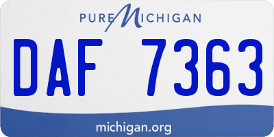 MI license plate DAF7363