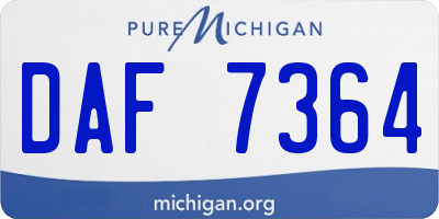 MI license plate DAF7364