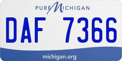 MI license plate DAF7366