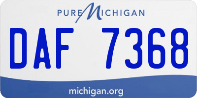 MI license plate DAF7368