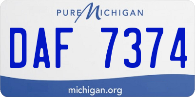 MI license plate DAF7374