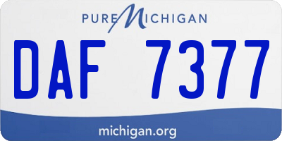 MI license plate DAF7377