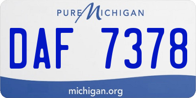 MI license plate DAF7378