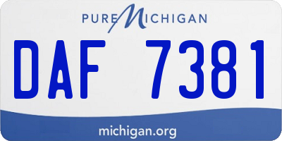MI license plate DAF7381