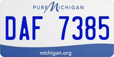 MI license plate DAF7385
