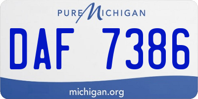 MI license plate DAF7386