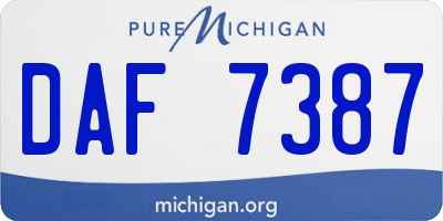 MI license plate DAF7387