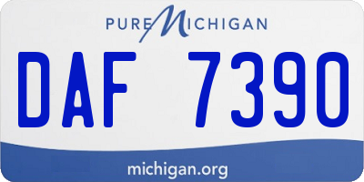 MI license plate DAF7390