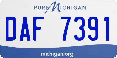 MI license plate DAF7391