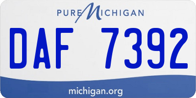 MI license plate DAF7392