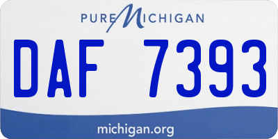 MI license plate DAF7393
