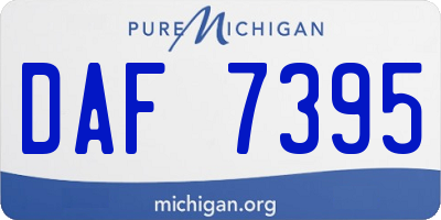 MI license plate DAF7395