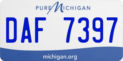 MI license plate DAF7397