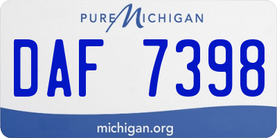 MI license plate DAF7398