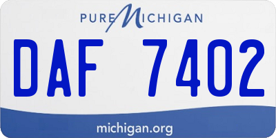 MI license plate DAF7402