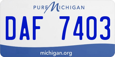 MI license plate DAF7403