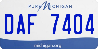 MI license plate DAF7404