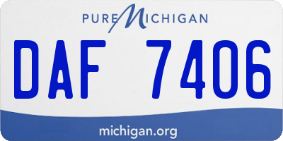 MI license plate DAF7406