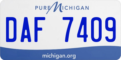 MI license plate DAF7409