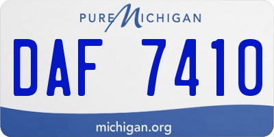 MI license plate DAF7410