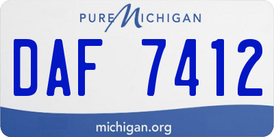 MI license plate DAF7412