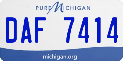 MI license plate DAF7414