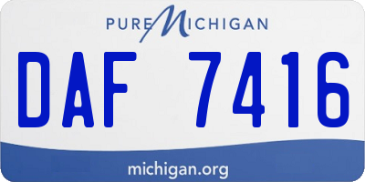 MI license plate DAF7416